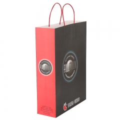 March expo Customized white kraft flexo printing machine paper shopping bag,customized color