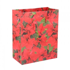 Leaf printing all over printing Gift Packing Hand Length Handle Bag Gift Package Paper Bag