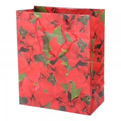 Leaf printing all over printing Gift Packing Hand Length Handle Bag Gift Package Paper Bag