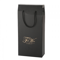 Black Wine Gift Box - Reusable Caddy - Easy to Assemble - No Glue Required - rope handle - Corrugated Design  - Sancerre Collection