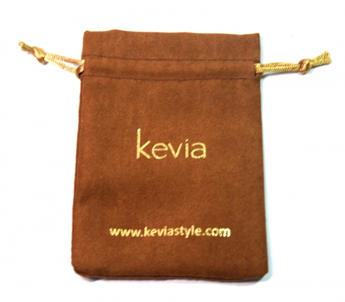 brown gold velet drawstring pouch bag