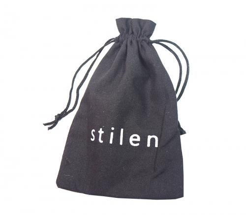 black cotton drawstring bag