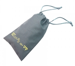 grey cotton drawstring bag