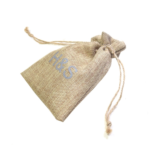 luxury small linen drawstring bag