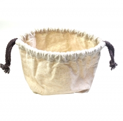 round bottom cotton organizer drawstring bag