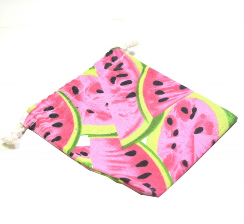 watermelon design printed drawstring bag