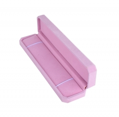 Long pink velvet jewelry box