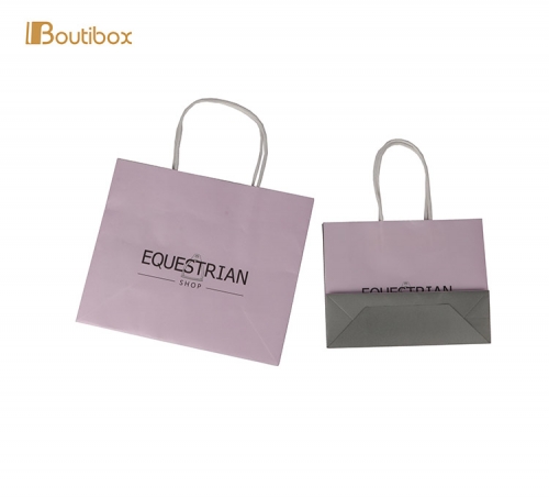 pink kraft paper bag with paper twisted handle