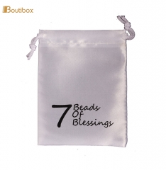 ,white silk bag/satin drawstring pouch