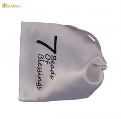 ,white silk bag/satin drawstring pouch