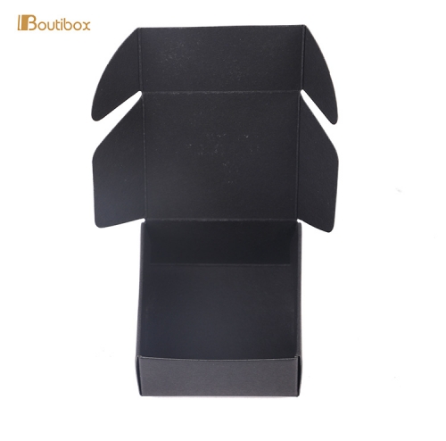 black tuck box 5.8x5.8x3.2cm with sticker on top customized kraft box