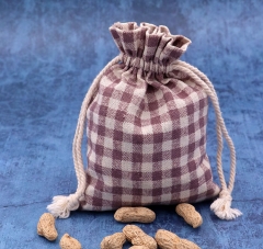 hotsale organic jute cotton tea pouch drawstring bag