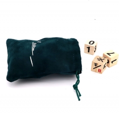 Small suede turquoise draw string bags