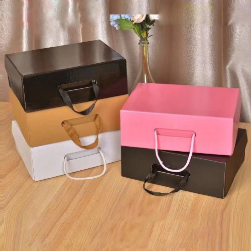 small MOQ in stock Custom handle shoes storage container boxes