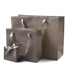 Luxury Silver Stamping Pillow Shaped Gift Box and Paper gift Bag