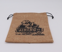 Personalized with your logo print any color custom Jute burlap drawstring jewelry bag packaging chic drawstring pouch