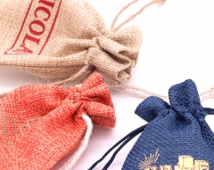 Promotional Jute Pouches , drawstring Jute Bag for Jewelry packing