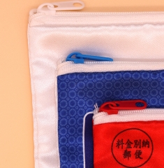 satin material zipper pouches for gift