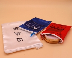 satin material zipper pouches for gift