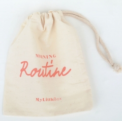 organic Cotton Canvas material drawstring gift pouch Bag wholesale