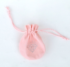 Custom logo Acceptable Pink 8*10cm drawstring suede Bracelet dust bag