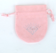 Custom logo Acceptable Pink 8*10cm drawstring suede Bracelet dust bag