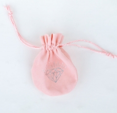 Custom logo Acceptable Pink 8*10cm drawstring suede Bracelet dust bag