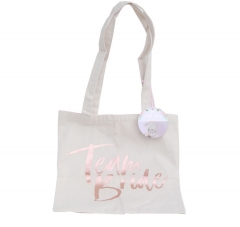 rose gold foiled team bride canvas tote bag