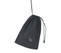 Custom Logo 17x23cm Black Drawstring Pouches For Games Twill Cotton Gift Bags