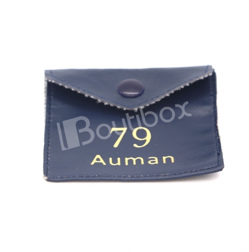 custom blue PU leather pouch bag with snap button