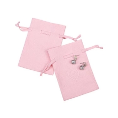 embossed logo pink suede pouch bag