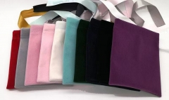 velvet pouch bag with bow tie for makeup