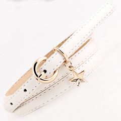 Lady Belts PU Material with Alloy Buckle Star Accessory Seven Colors Available