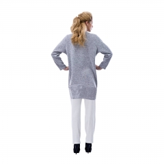 RAIKOU Damen Cardigan mit Knopfleiste Homewear Loungewear Morgen Mantel Freizeitmantel Chenille Jacke edel, sanft, romantisch