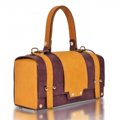 RAIKOU Damen Handtasche aus pflanzlich gegerbtem Leder italienische Lederwaren  Abendtasche Echt-Leder Schultertasche Umhängetasche schönes Vintage Design Vegetable-tanned leather box bag