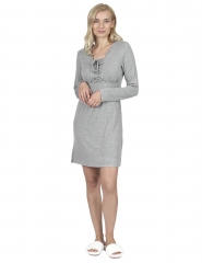 RAIKOU Damen Jersey Kleid Langarm Knielang feminine Looks Elegant trendiges Homewear Kleid Minikleider Strandkleider Nachthemd Loungewear