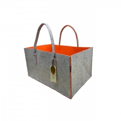 NEU RAIKOU KULT Filz-Tasche Shopper Bag Filzkorb Einkaufstasche Henkeltasche Zeitungskorb Stabile Kaminholztasche Zeitungsständer auch für Spielzeug Garten Picknick Strand (50*25*25cm und 50*34*27)