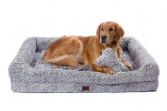 RAIKOU Hundebett mit Abnehmbarem Kissen, gepolstertes waschbares Tierbett  Schlafplatz  Hundekissen Hundesofa Hundemette Tierbedarf