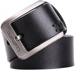 Herren stellbarer Ledergürtel 3.8 CM breiter Jeansgürtel Anzuggürtel Gürtelschnalle Belt Gurt Riemen