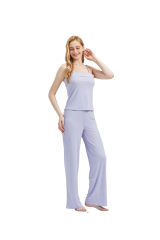 RAIKOU Women's Pajamas Long Pajama Pants Set Sleepwear Home Suit Leisure Suit Two-Piece V-Neck Pajama Set Nightgown Pajama Set Nightwear Sleepwear