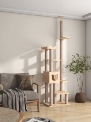 Cat tree, scratching post, ceiling friendly, easy replacement, adjustable height, cat cave, cat scratches, modular, made of pine wood