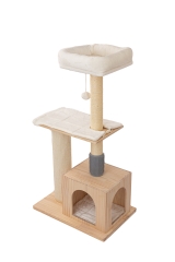 RAIKOU Pet Club Scratching Post, Cat Scratching Post, Scratching Furniture, Cat Toy, Multiple Levels, Scratching Columns, Caves, Hiding Places, Scratching Area, Sturdy, Perch for Cats, Scrubber, Sisal Rope, Roman Column, Grooming with Extended Comb Teeth