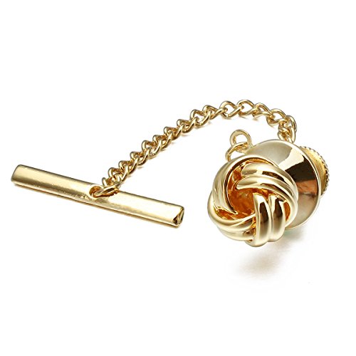 HAWSON Sailor Knot Tie Tack for Men Metal Tie Pin Gold