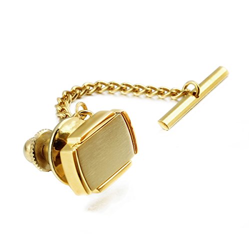 HAWSON Mens Premium Tie Tack Tie Clip For Men Gold Color Square