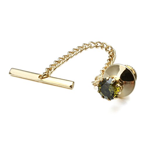 HAWSON Mens Azorite Tie Tack With Chain FOR Party Accessories Green