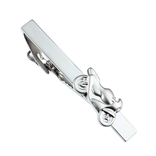 HAWSON Silver Tie Clip for Men Motorcycle Shape Tie Bar Interesting Gift