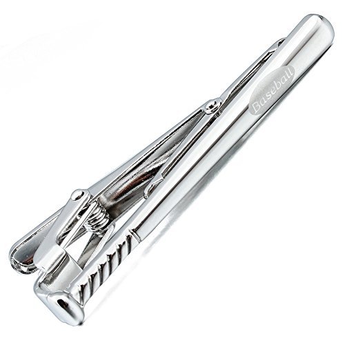 2 Inch Unique Man Silver Tie Bar Clip Baseball Bat for Necktie Accessories