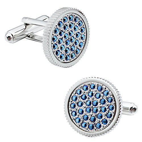 HAWSON Imitation Crystal Cufflinks Wedding Exquisite French Cuff Mens Accessories Blue