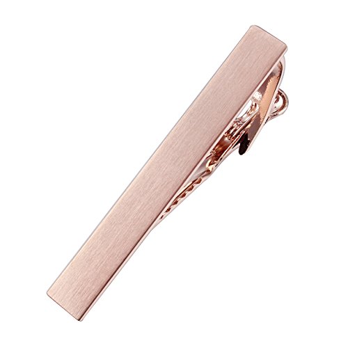 HAWSON Rose Gold Tie Bar Clip for Men Necktie Accessories Wedding Business