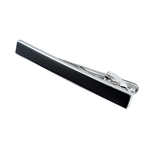 HAWSON Personalize Casual 2.35 Inch Tie Clip Bars for Men Black Tone